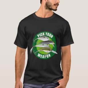 Pick Your Weapon Fishing Lures - Green on Green T-Shirt