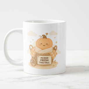 Picked Fresh This Fall Kawaii Pumpkin Baby Design Large Coffee Mug