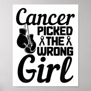 Picked The Wrong Girl Breast Cancer Awareness Mont Poster