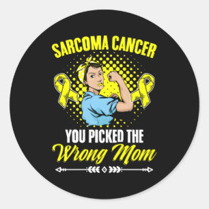Picked Wrong Mum Yellow Ribbon Warrior Sarcoma Can Classic Round Sticker