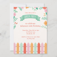 Picket Fence Garden Party Invitation