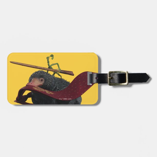 Pickett & Teddy With Wand and Tie Luggage Tag (Front Horizontal)