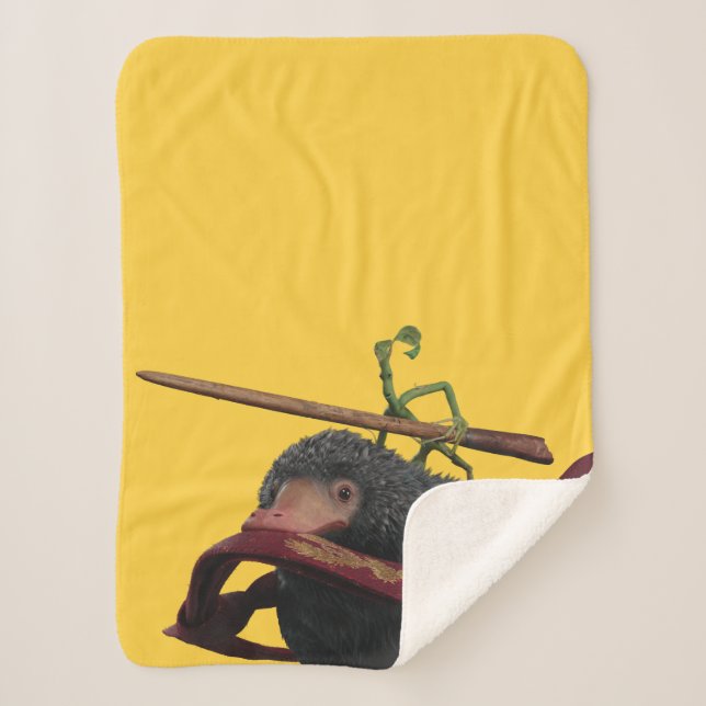 Pickett & Teddy With Wand and Tie Sherpa Blanket (Front)