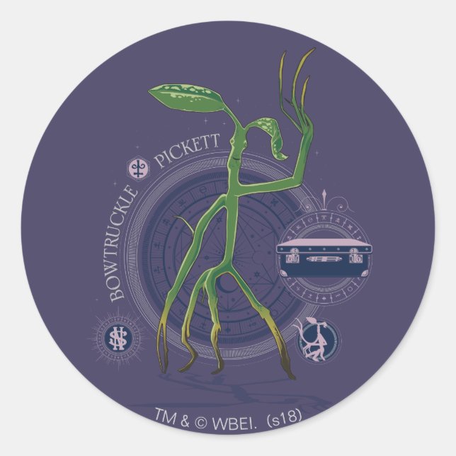 PICKETT™ The BOWTRUCKLE™ Graphic Classic Round Sticker (Front)