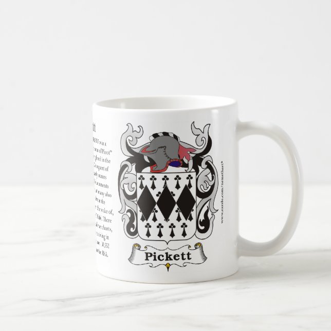 Pickett, the Origin, the Meaning and the Crest on Coffee Mug (Right)