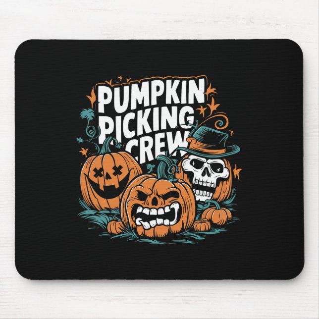 Picking Crew Funny Pumpkin Patch Halloween Costume Mouse Mat (Front)