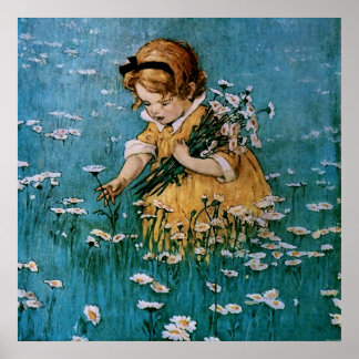 Picking Daisies by Jessie Willcox Smith Poster
