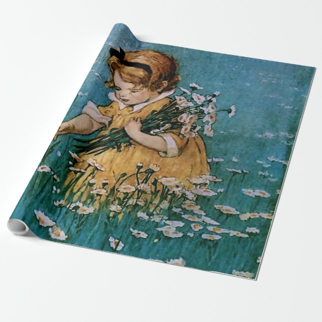 Picking Daisies by Jessie Willcox Smith Wrapping Paper (Unrolled)