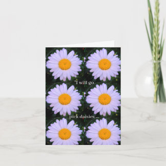 Picking Daisies Flower Folded Greeting Card