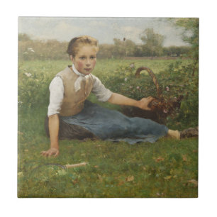 Picking Flowers   1882 Tile
