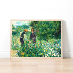 Picking Flowers by Auguste Renoir  Impressionist Poster