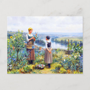 Picking Flowers by Daniel Ridgway Knight Postcard