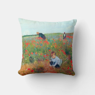 Picking Flowers in a Field, Mary Cassatt Cushion