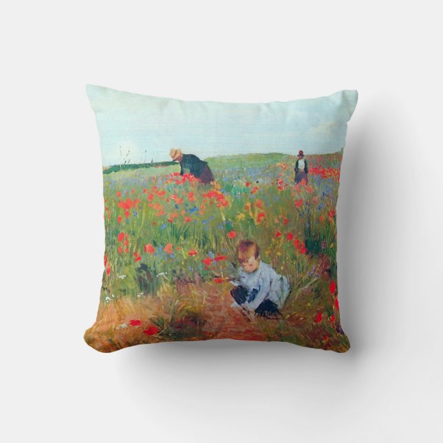 Picking Flowers in a Field, Mary Cassatt Cushion (Front)