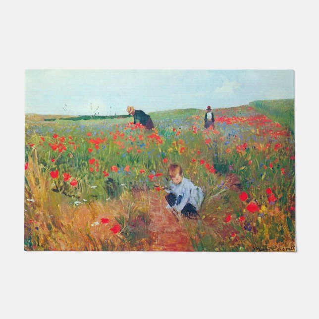 Picking Flowers in a Field, Mary Cassatt Doormat (Front)