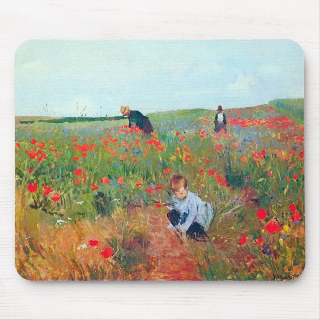 Picking Flowers in a Field, Mary Cassatt Mouse Mat (Front)