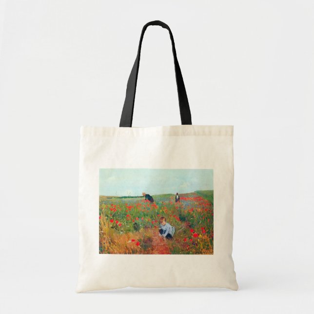 Picking Flowers in a Field, Mary Cassatt Tote Bag (Front)