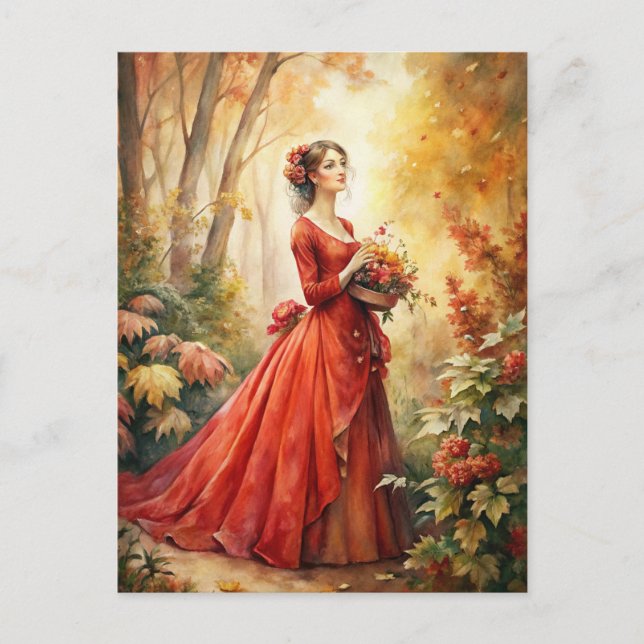 Picking Flowers Postcard (Front)