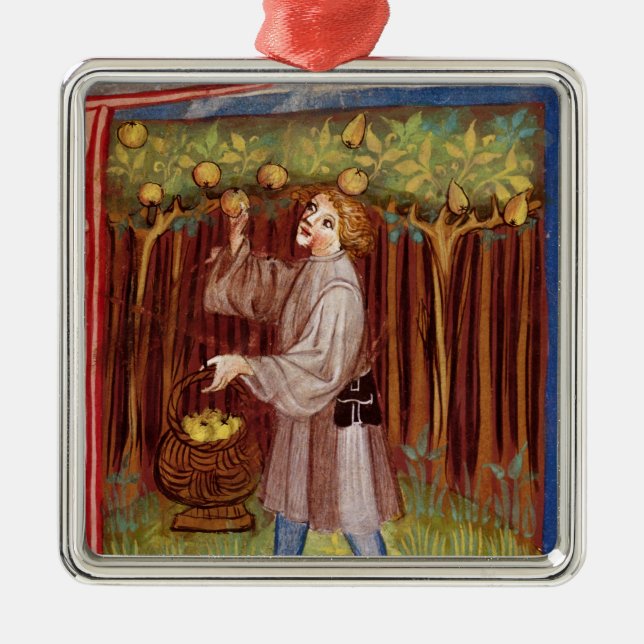 Picking fruit metal tree decoration (Front)
