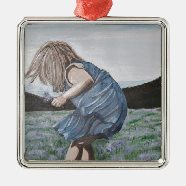 Picking posies metal tree decoration (Front)