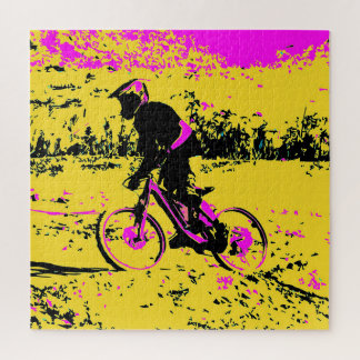 Picking up Speed - Mountain Biker  Jigsaw Puzzle