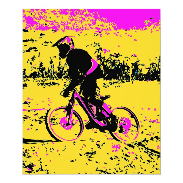 Picking up Speed - Mountain Biker  Photo Print (Front)