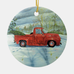 Picking up the Tree for Christmas Ceramic Tree Decoration