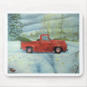 Picking up the Tree for Christmas Mouse Mat