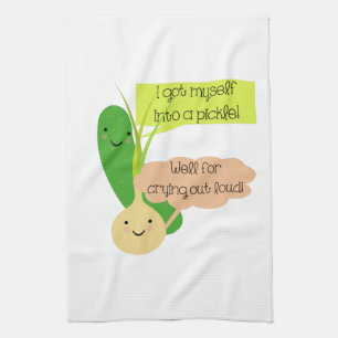 Pickle and Onion Humour Tea Towel