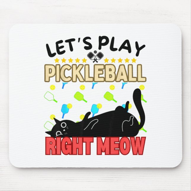 Pickle ball and cats - funny pickleball  mouse mat (Front)