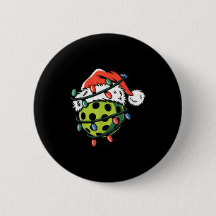 Pickle Ball Ball Santa Hat Xmas Funny Christmas Me 6 Cm Round Badge