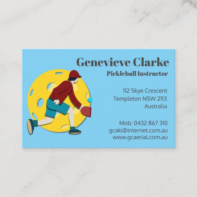 Pickle Ball Business Card (Front)