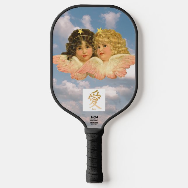 PICKLE BALL PADDLE CUSTOM DESIGN VINTAGE ANGEL (Front)