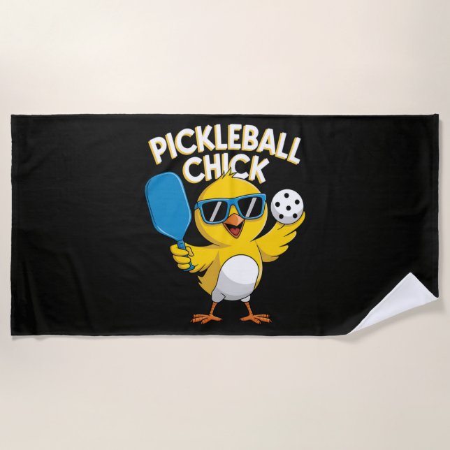 Pickle ball Pickleball Chick Beach Towel (Front)