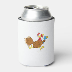 Pickle Ball Player Turkey Paddleball Thanksgiving  Can Cooler
