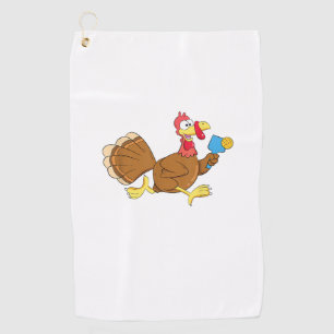 Pickle Ball Player Turkey Paddleball Thanksgiving Golf Towel