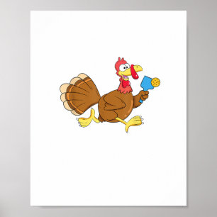 Pickle Ball Player Turkey Paddleball Thanksgiving  Poster