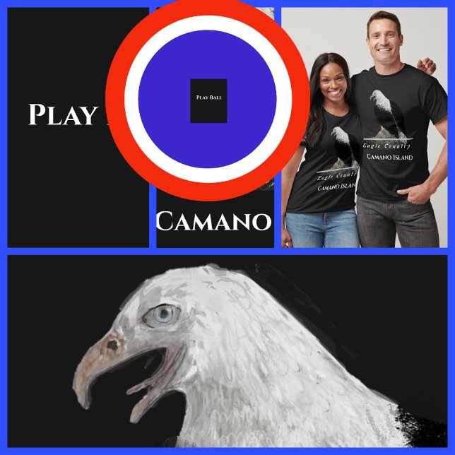 Pickle Ball Racket, Eagle, Personalise City Text  T-Shirt (Creator Uploaded)