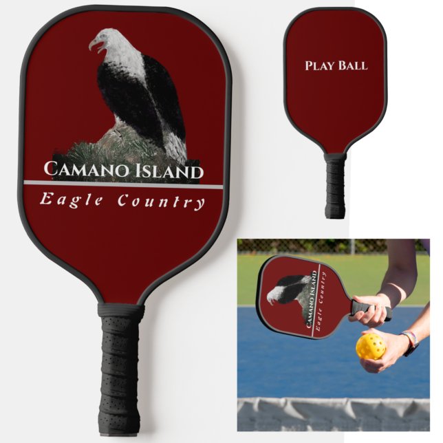 Pickle Ball Racket, Eagle, Personalize City Text Pickleball Paddle (Creator Uploaded)