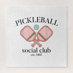 Pickle Ball Social Club EST 1965 Men Women Jigsaw Puzzle