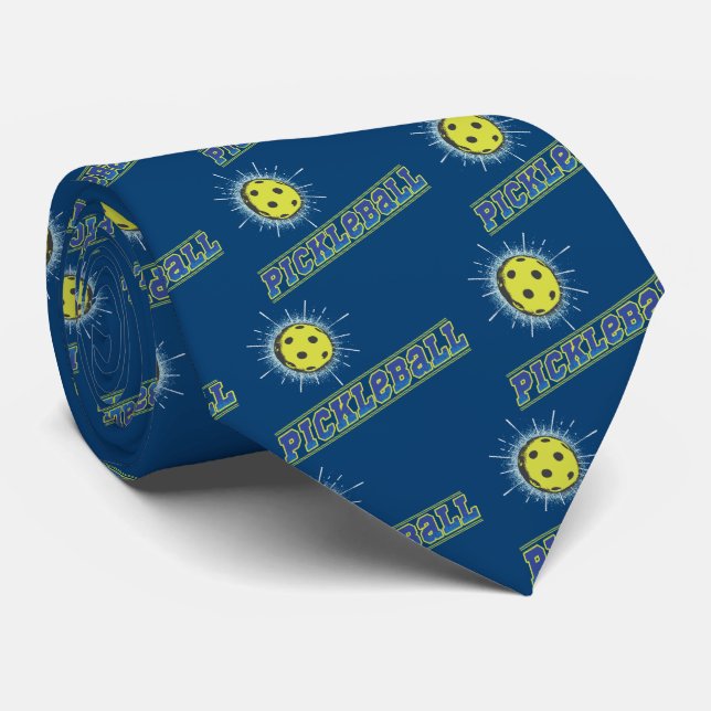 Pickle Ball Starburst Tie (Rolled)