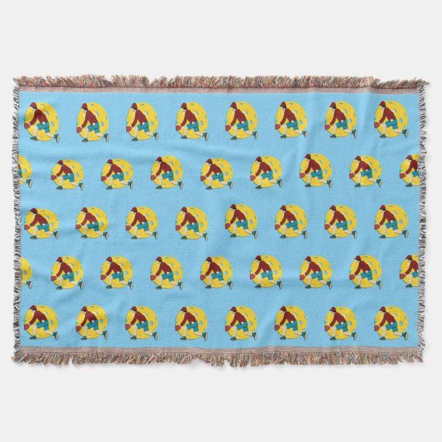 Pickle Ball Throw Blanket (Front)