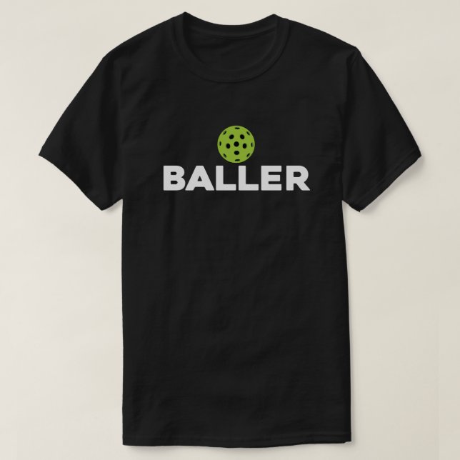(Pickle)Baller Dark Pickleball Shirt (Design Front)