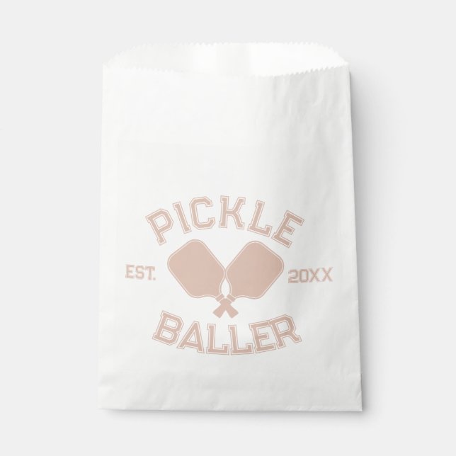 Pickle Baller Pickleball Collegiate Typography Favour Bags (Front)