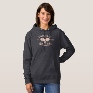Pickle Baller Pickleball Collegiate Typography Hoodie