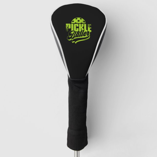 Pickle Baller Pickleball   Golf Head Cover (Front)