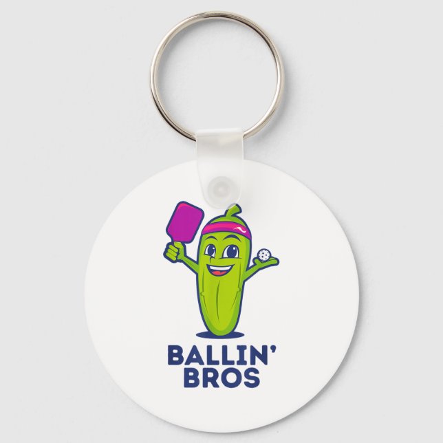 Pickle Ballin’ Bros – Gifts Friends, Brothers, Or  Key Ring (Front)