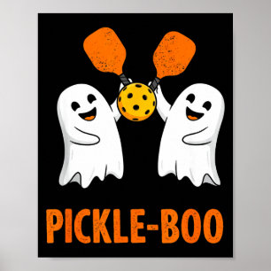 Pickle-boo funny ghost halloween pickleball poster