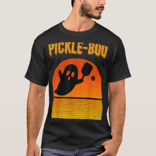 Pickle-Boo Ghost Playing Pickleball Halloween Cost T-Shirt