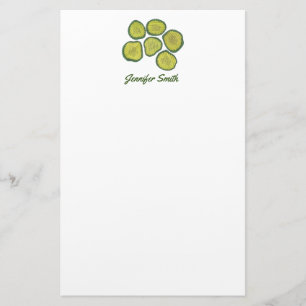 Pickle Chips Green Dill Sweet Pickles Personalised Stationery